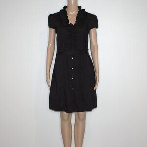 Tommy Hilfiger Women's Button Front Black Dress with Belt in size Medium NWT